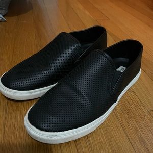 Steve Madden black slip ons, size 8.5